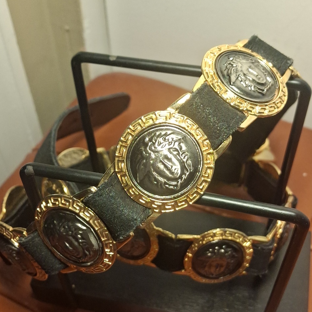 Versace Vintage Black Medusa Belt